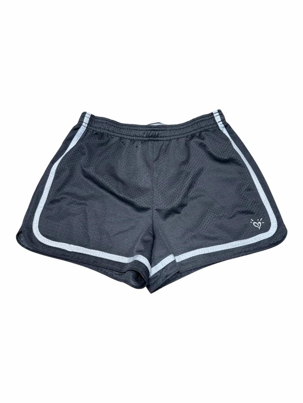 Justice Girls Gray Athletic Running Shorts Size 14 Mesh Performance Activewear